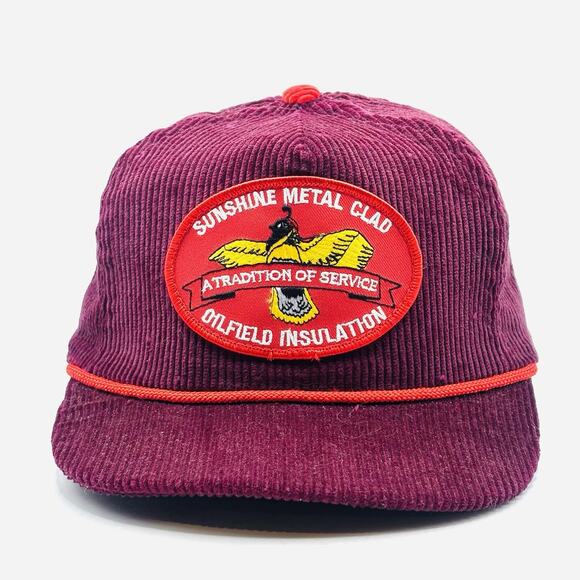 Snap-Back Other - vintage corduroy snapback trucker hat Sunshine Metal Clad Inc oilfield americana